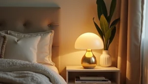 bedroom gold mushroom lamp