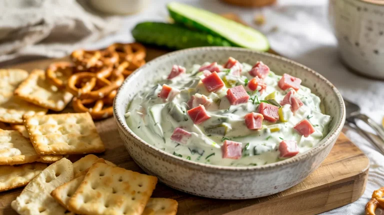 Best Dill Pickle Dip with Ham