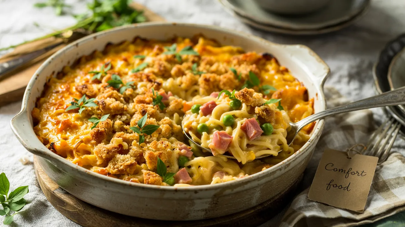 Creamy Ham and Noodle Casserole Without Canned Soup