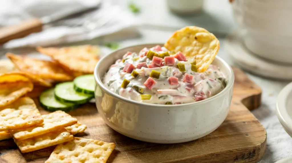 Easiest Pickle Ham Roll-up Dip
