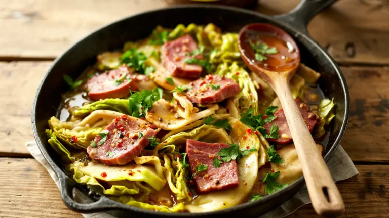 Fried Cabbage and Ham Recipe