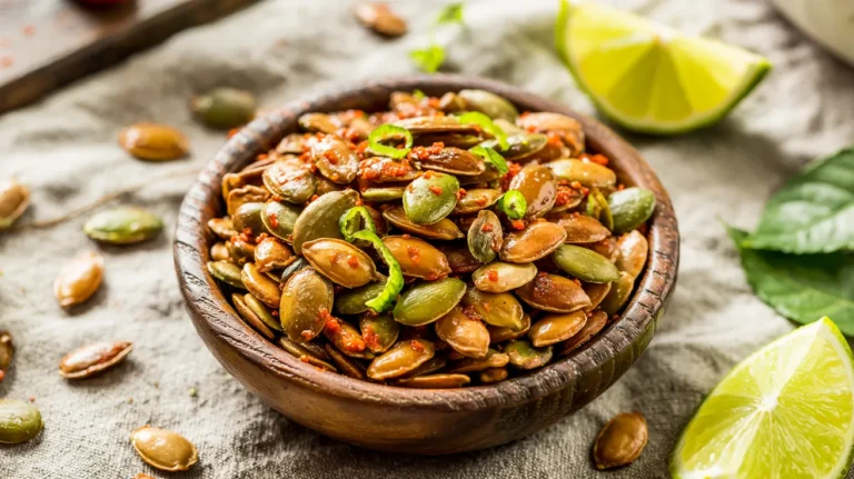 Impossibly Addictive Spicy Chili Lime Roasted Pumpkin Seeds