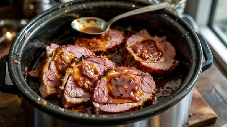 Juicy Ham Steaks in Crock Pot