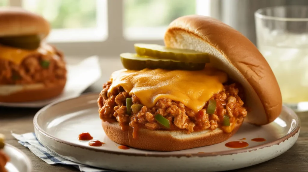 cheesy chicken sloppy joes