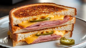 grilled cheese with jalapeños and ham