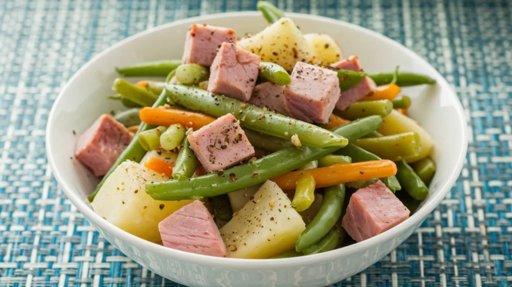 pot ham green beans