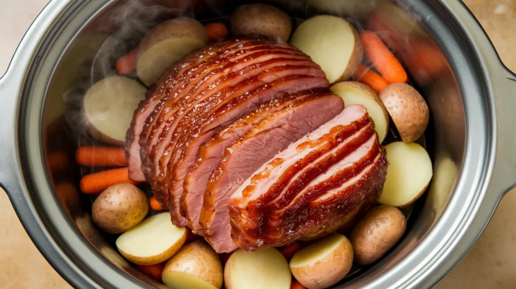 slow cooker ham steaks