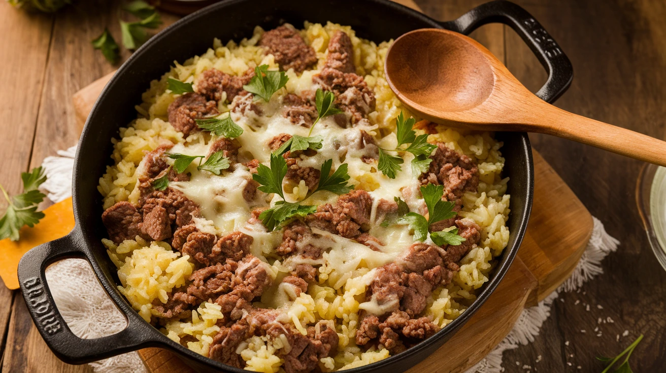 Ground Beef And Rice Skillet