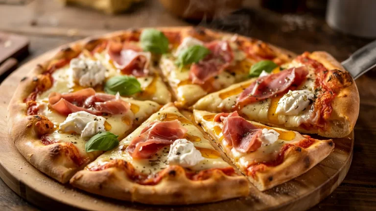 Homemade Hot Honey Pizza with Prosciutto & Ricotta