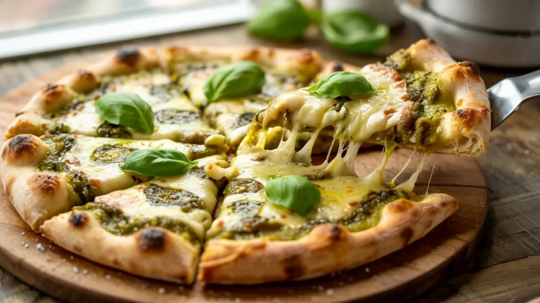 Homemade Roasted Garlic Pesto Pizza