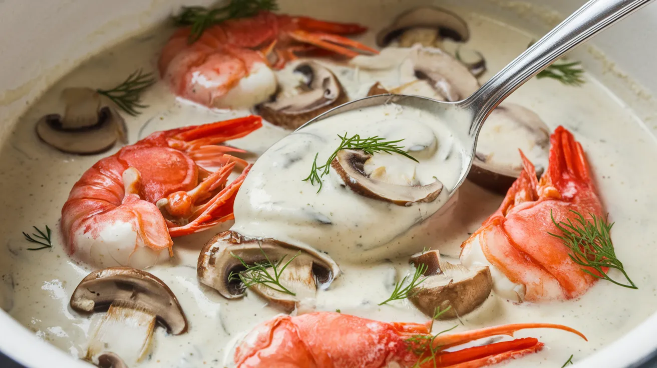 Langostino Mushroom Sour Cream Gravy