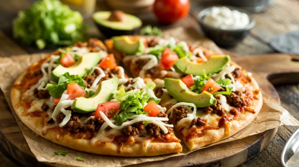 Taco Pizza With Pizza Crust Recipe Ready in 35 Minutes!