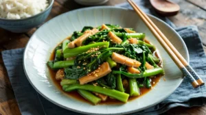 5-Minute Stir Fried Gai Lan With Fish Cake Lap That Beats Any Takeout