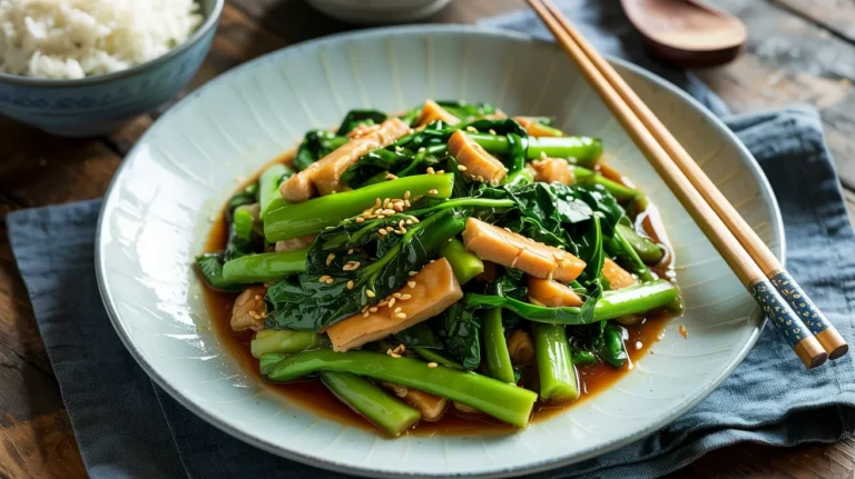 5-Minute Stir Fried Gai Lan With Fish Cake Lap That Beats Any Takeout
