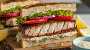 Blackened Swordfish Sandwiches