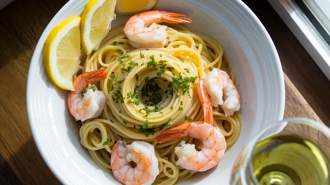 Camarones al Ajillo Pasta