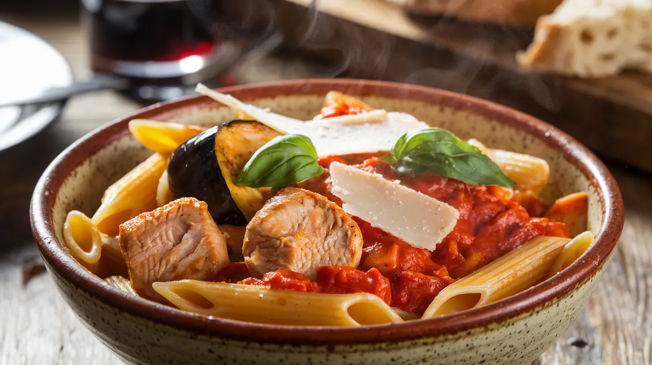Chicken Aubergine Pasta
