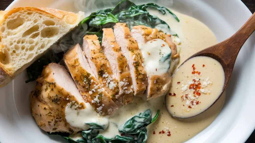 Creamy Garlic Chicken with Spinach recipe