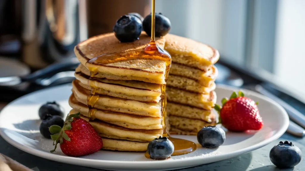 Easy Fluffy Vegan Cornmeal Pancakes Pancakes Recipe