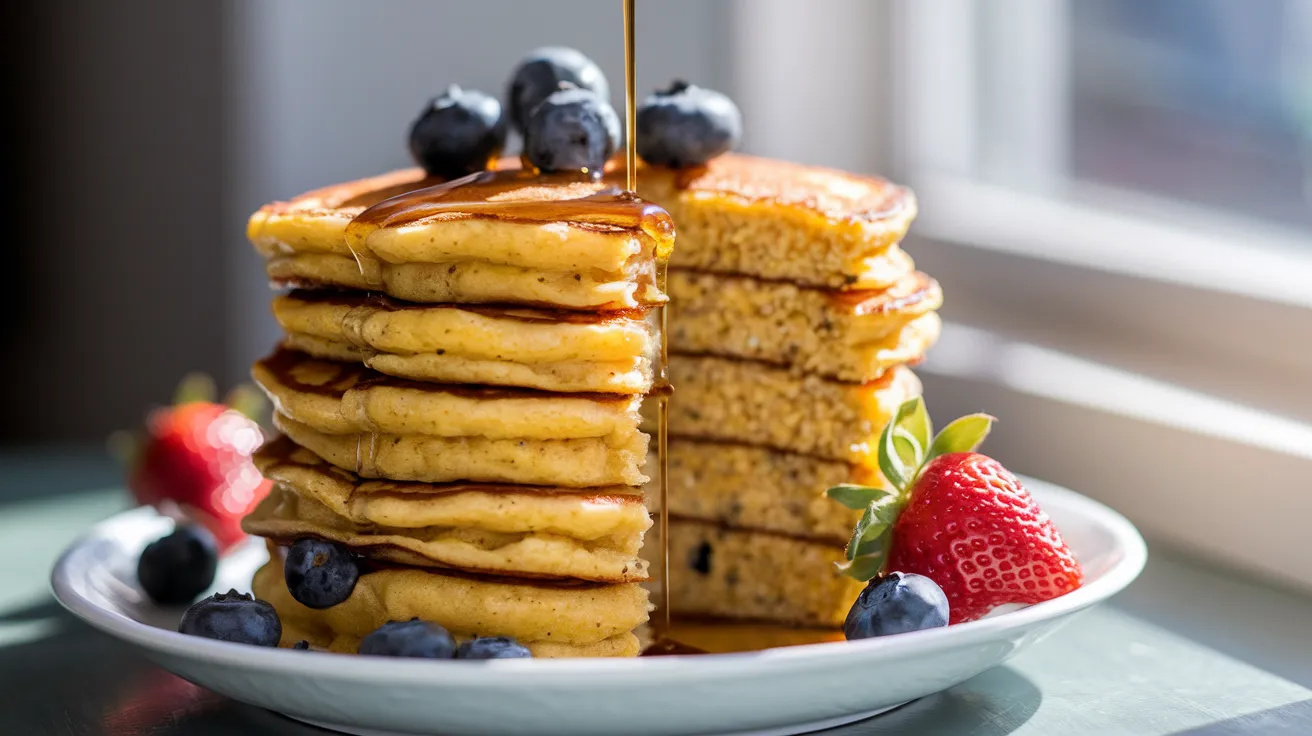 Easy Fluffy Vegan Cornmeal Pancakes