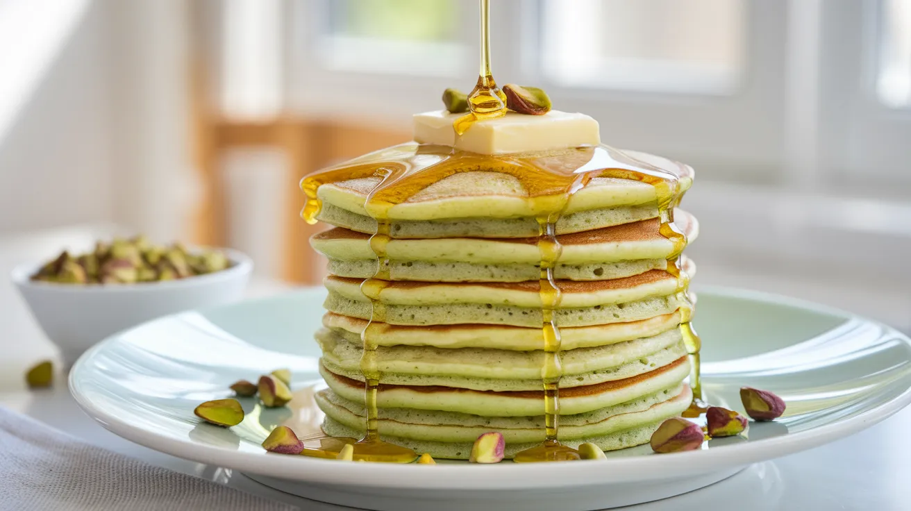 Green Pistachio Pudding Pancakes