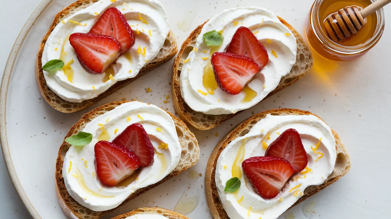 Roasted Strawberry Whipped Ricotta Toast