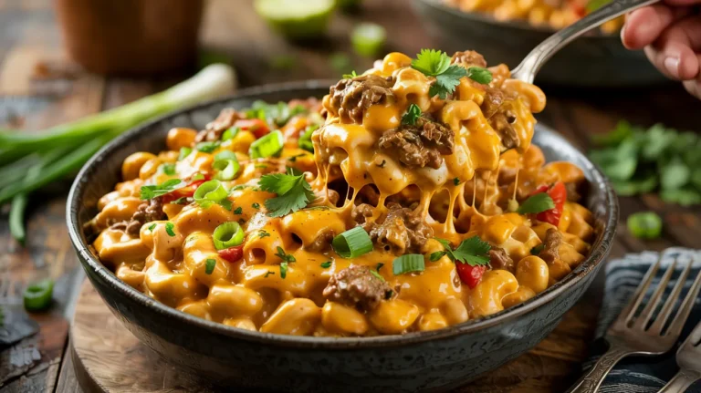 beef queso mac and cheese