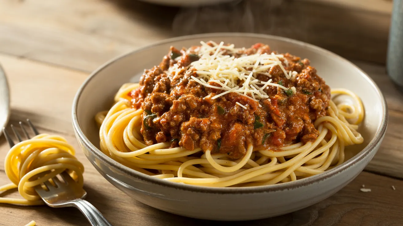 Greek Meat Sauce with Spaghetti