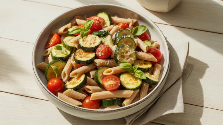 healthy tomato zucchini pasta