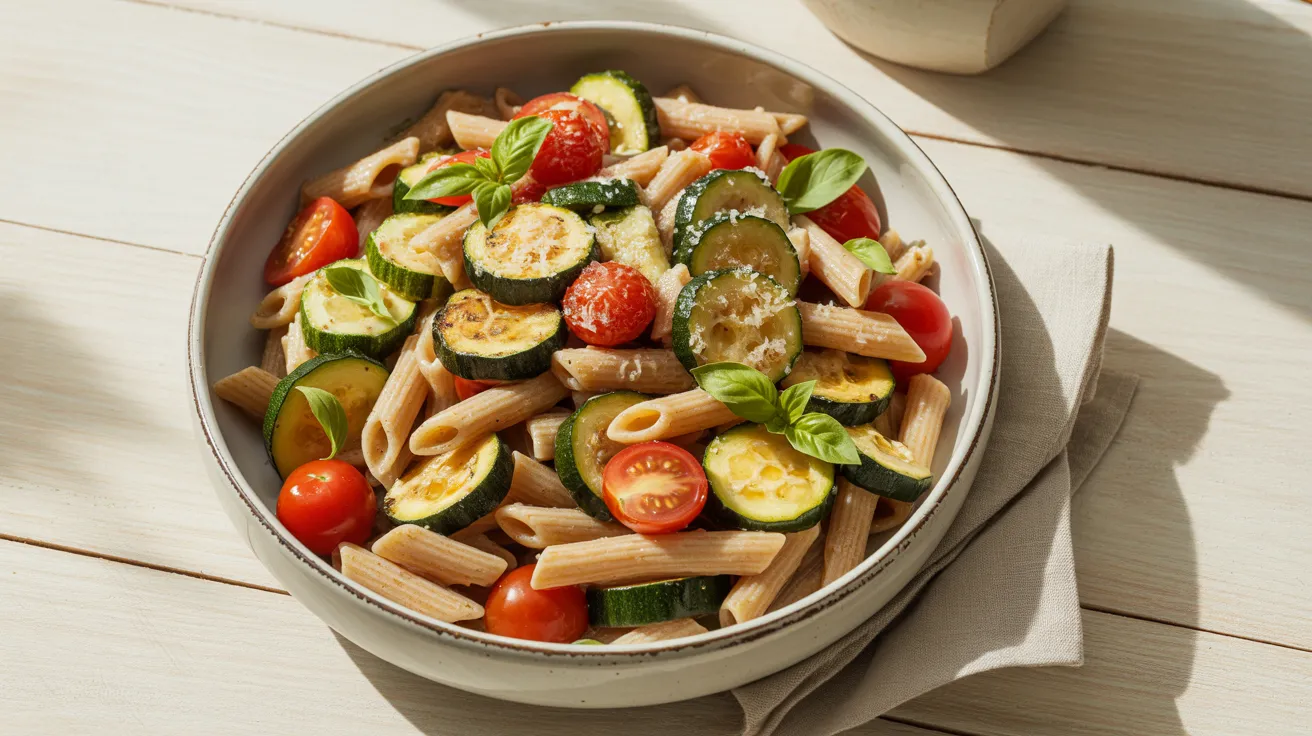 healthy tomato zucchini pasta