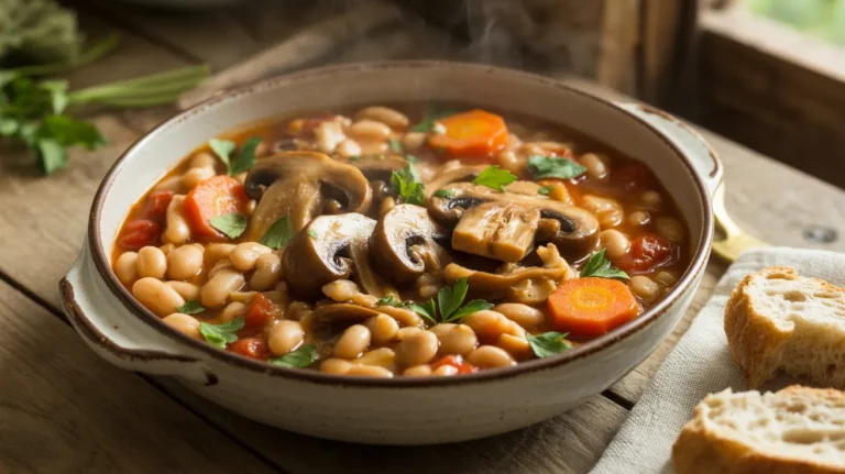 Cozy White Bean Mushroom Stew (Vegan)