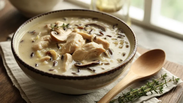 Creamy Mushroom Chicken and Wild Rice Soup
