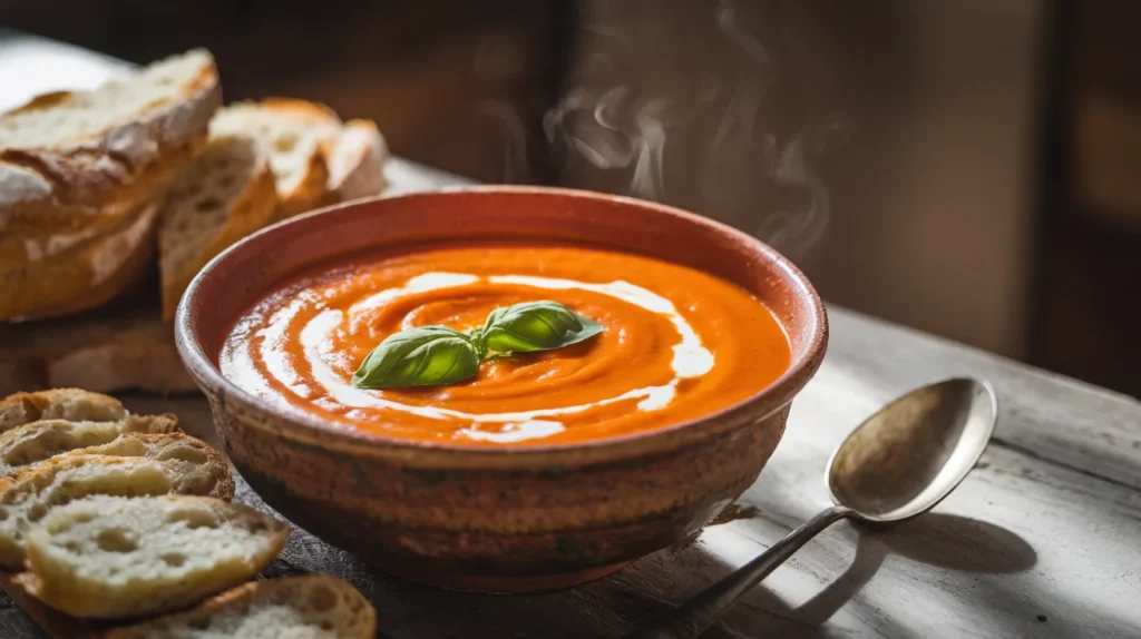 Creamy Vegan Tomato and Cauliflower Bisque Soup recipe