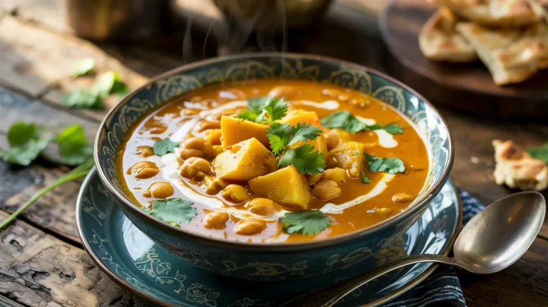 Curry Soup with Chickpeas and Potatoes