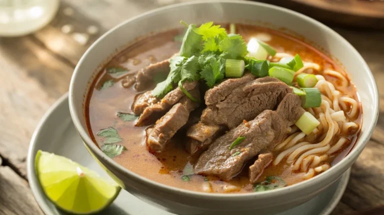 Delicious Satay Beef Noodle Soup