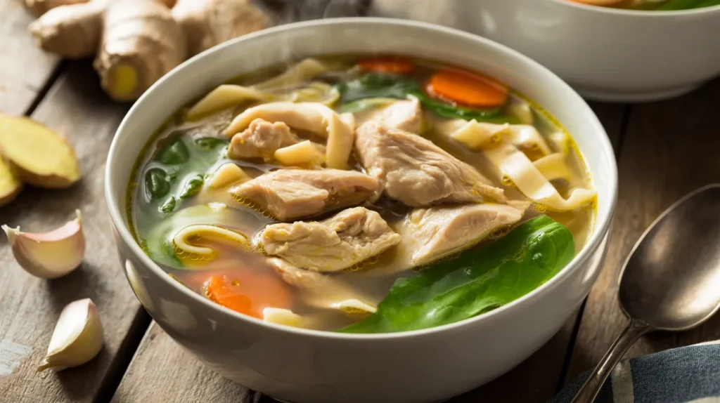 Ginger Garlic Chicken Noodle Soup Soup recipe