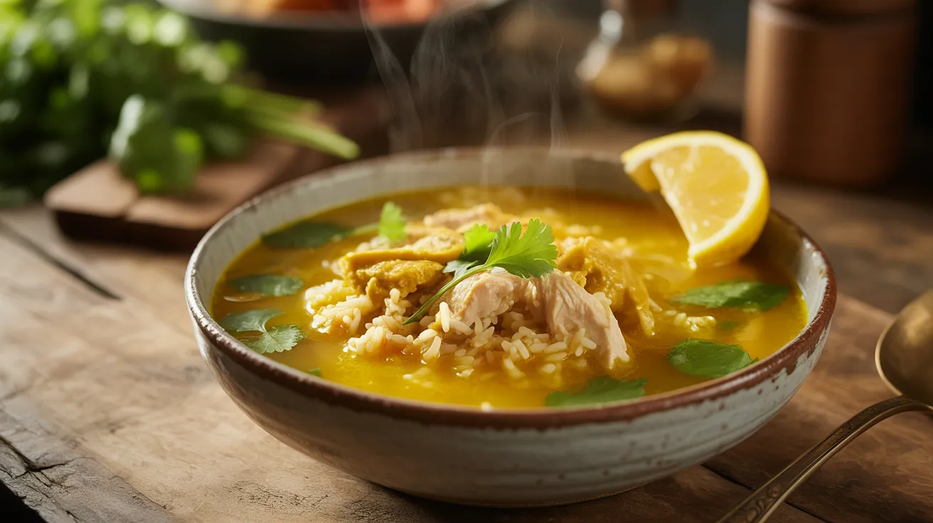 Lemon Ginger Turmeric Chicken and Rice Soup