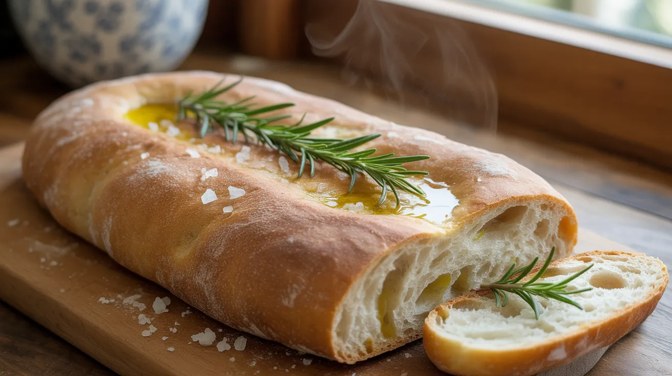 Rosemary ciabatta bread (luten free, vegan