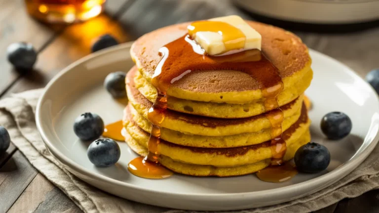 fluffy vegan cornmeal pancakes