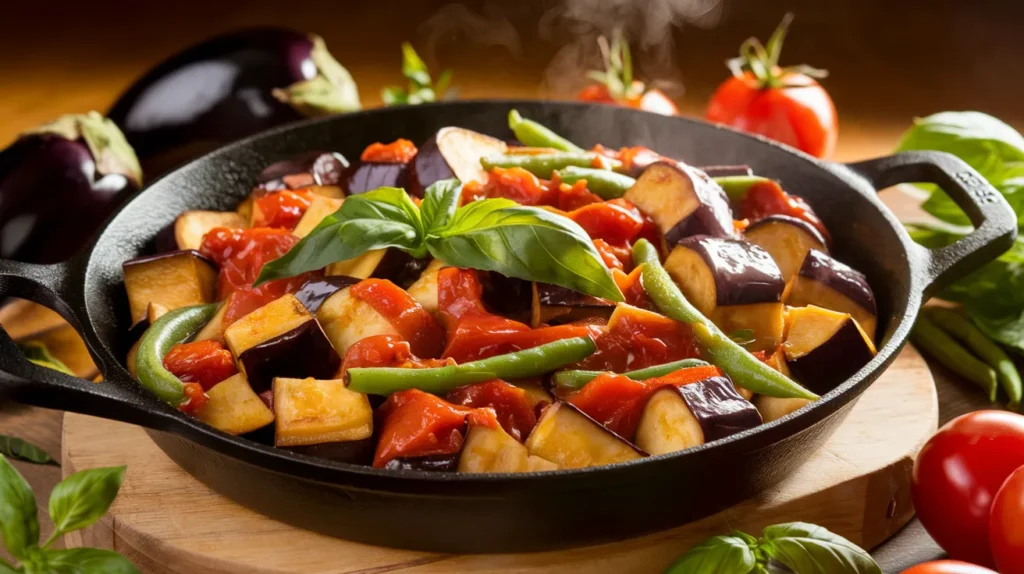 green beans and eggplant