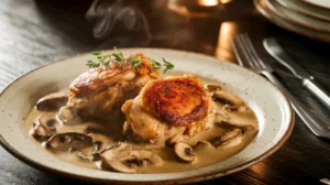 chicken thighs with mushroom sauce
