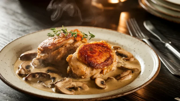 chicken thighs with mushroom sauce