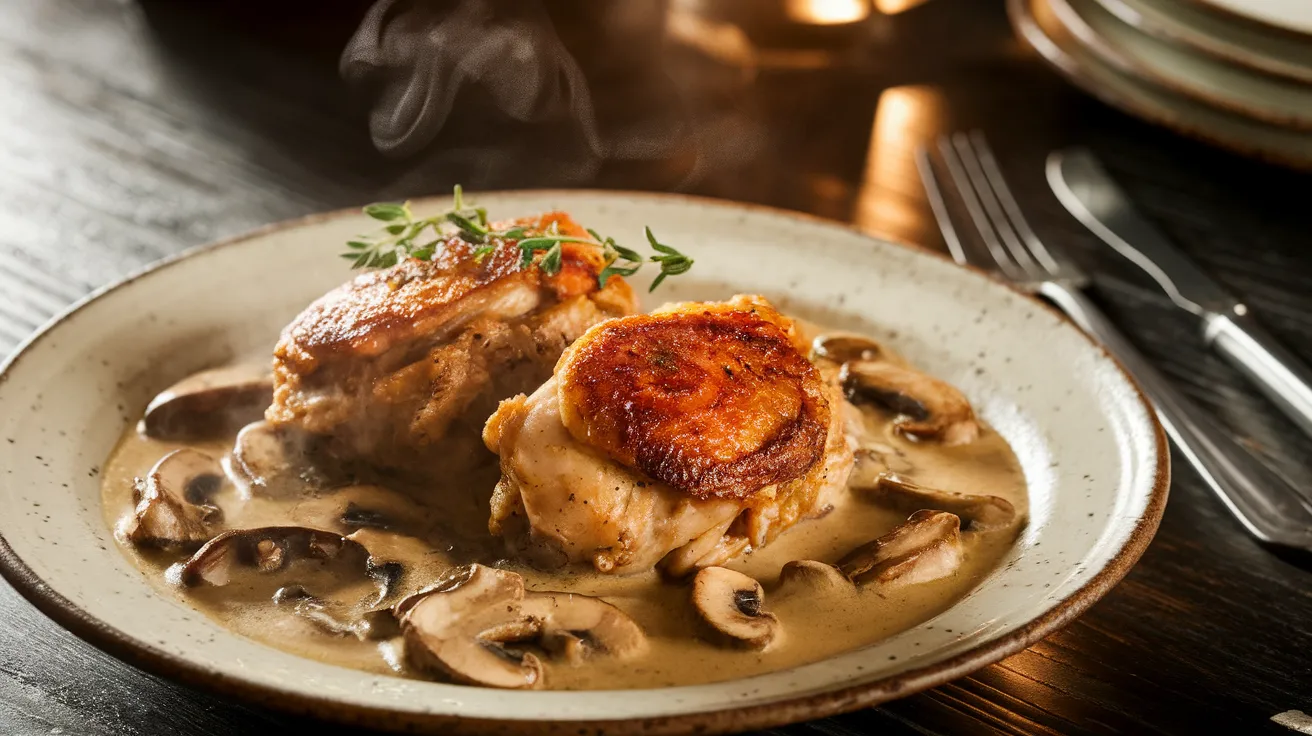 chicken thighs with mushroom sauce