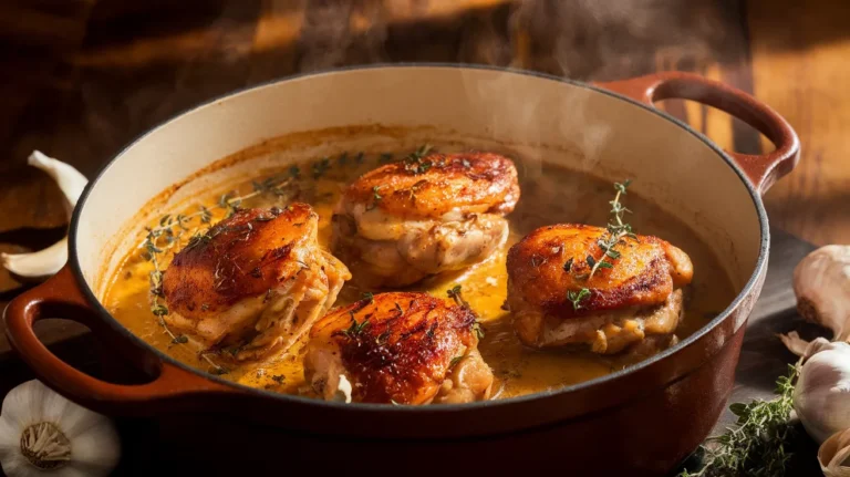 garlic butter braised chicken thighs