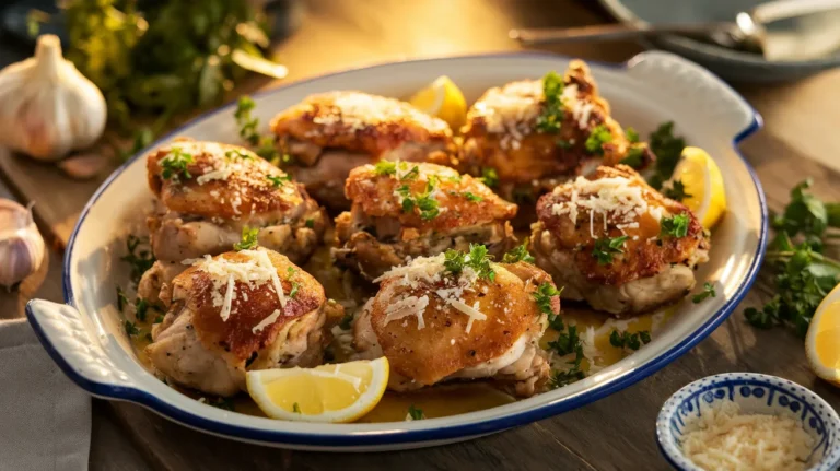 garlic parmesan roasted chicken thighs