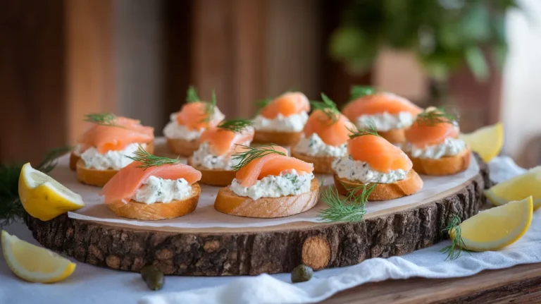 smoked salmon and lemon dill ricotta crostini