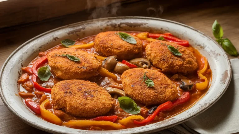 Chicken Cacciatore cutlet variation