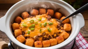 crockpot tater tot casserole with ground beef