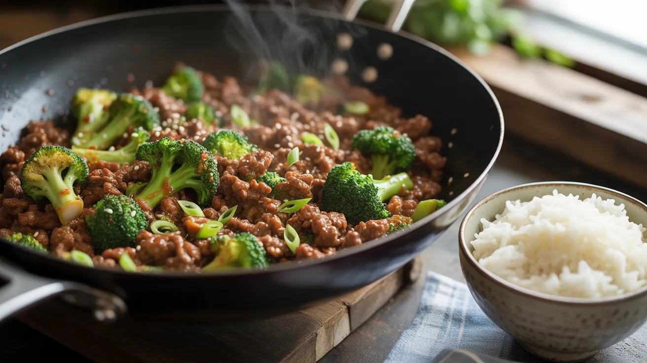 ground beef and broccoli stir fry