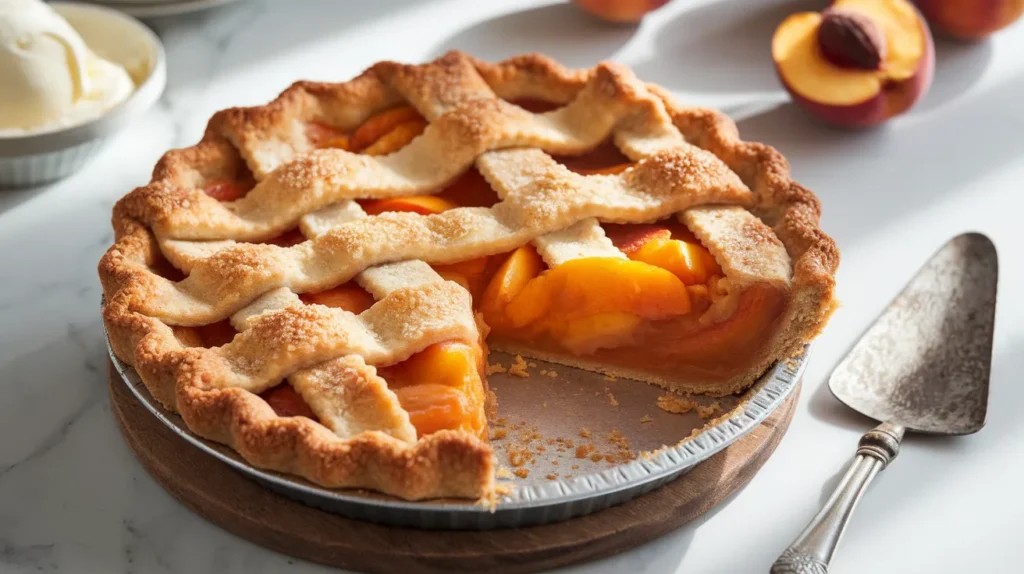 homemade peach pie